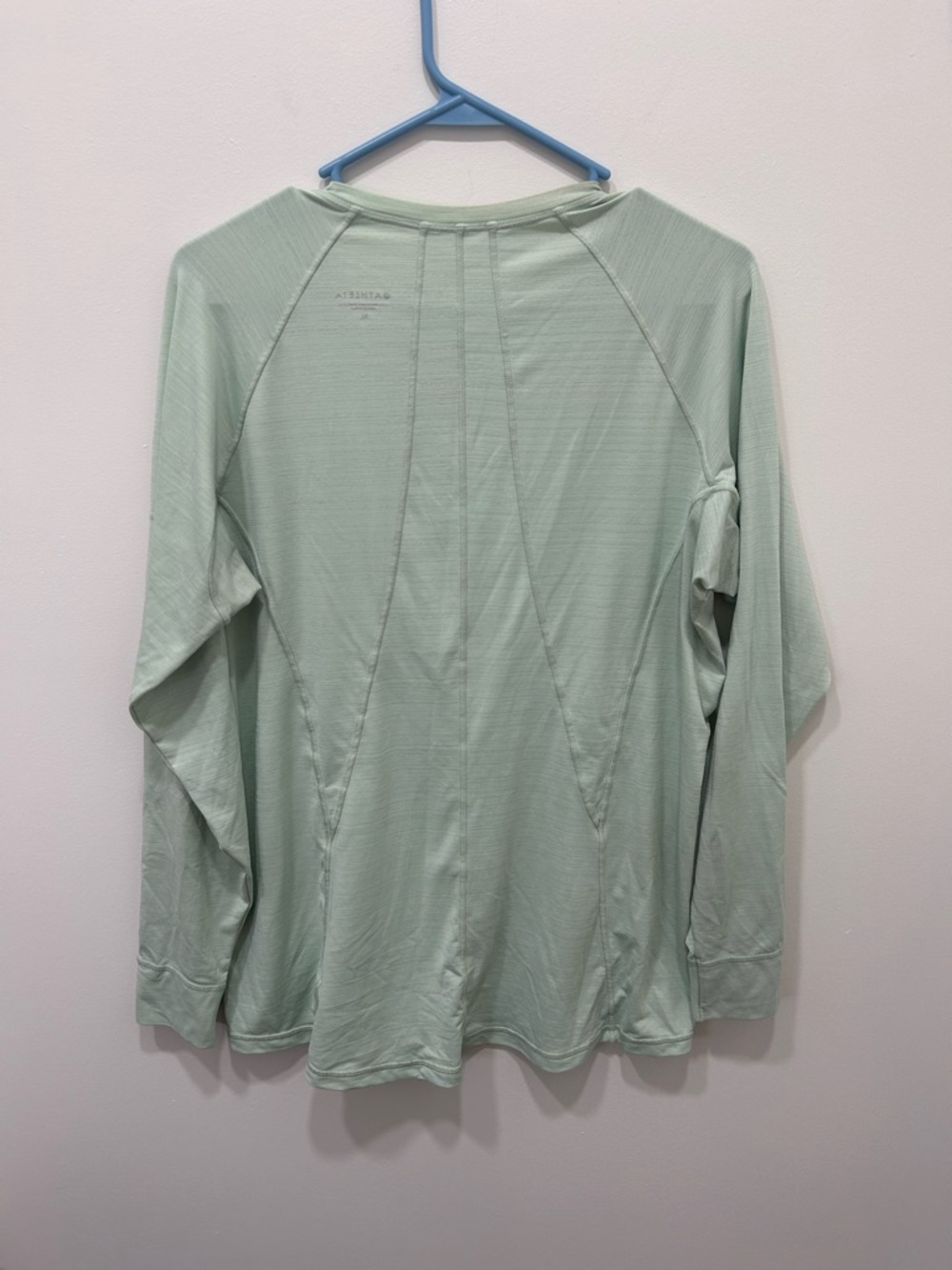 Athleta Long Sleeve Pacifica Illume Womens Size XL Mint Green Fitted Top Contour - Picture 8 of 9